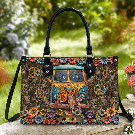 Hippie Girl - Personalized Hippie Leather Handbag