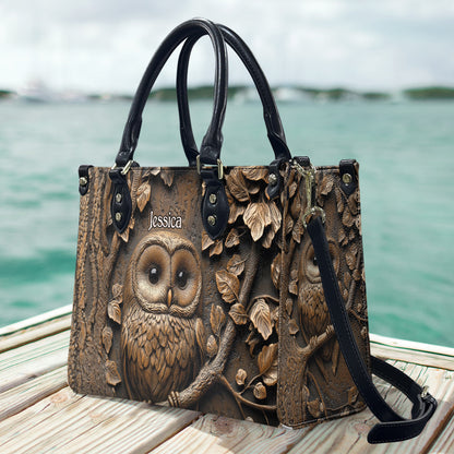 Stunning Owl - Personalized Leather Handbag