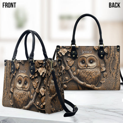 Stunning Owl - Personalized Leather Handbag