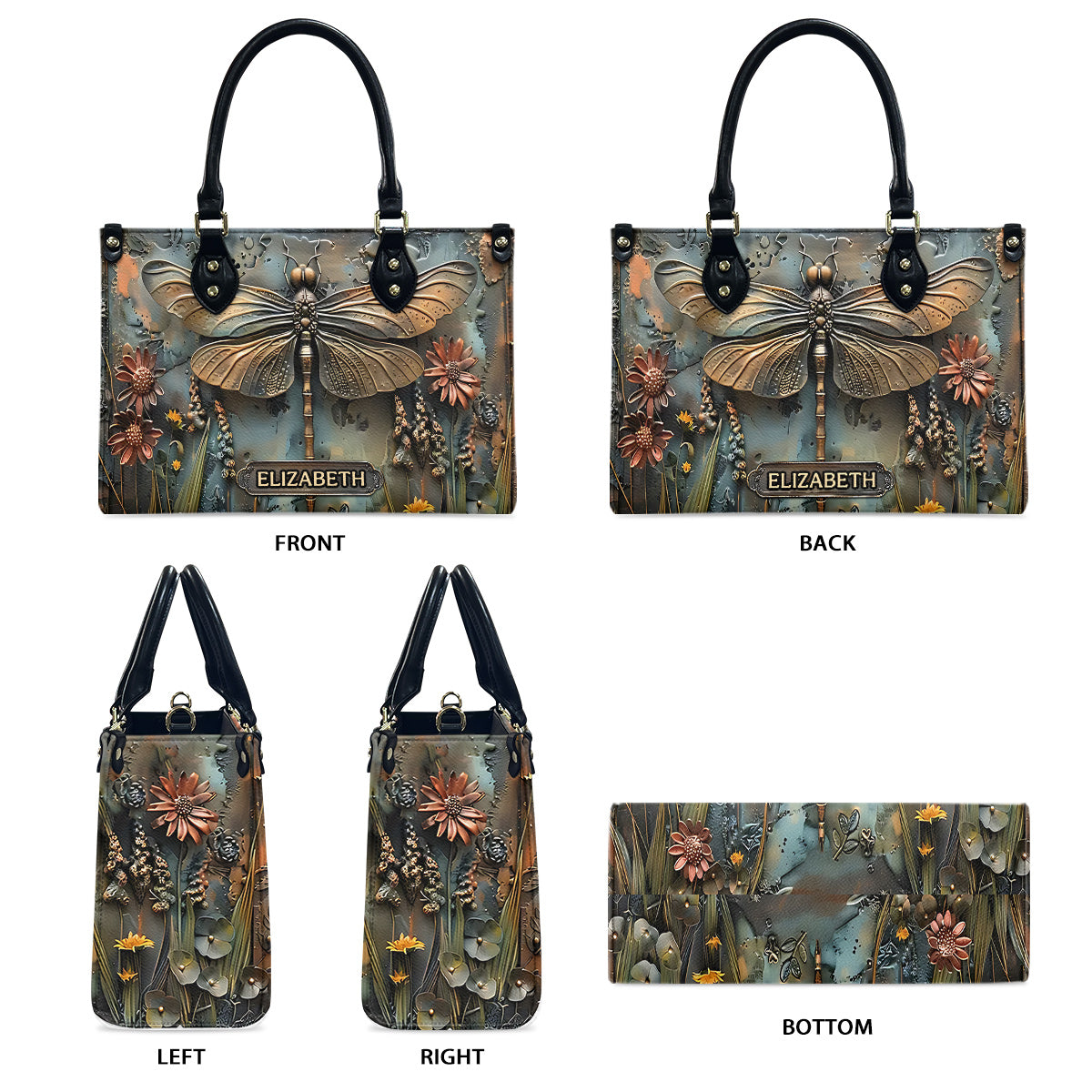 Stunning Dragonfly - Personalized Leather Handbag