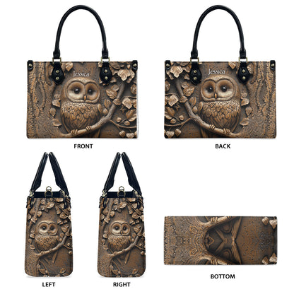 Stunning Owl - Personalized Leather Handbag