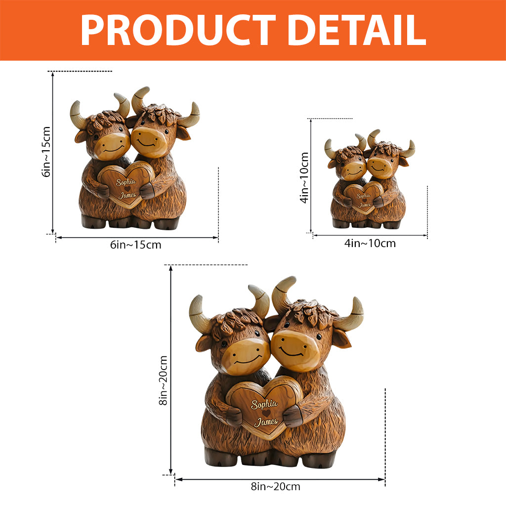 Cute Highland Cow Couple - Personalized Custom Shaped Acrylic Plaque