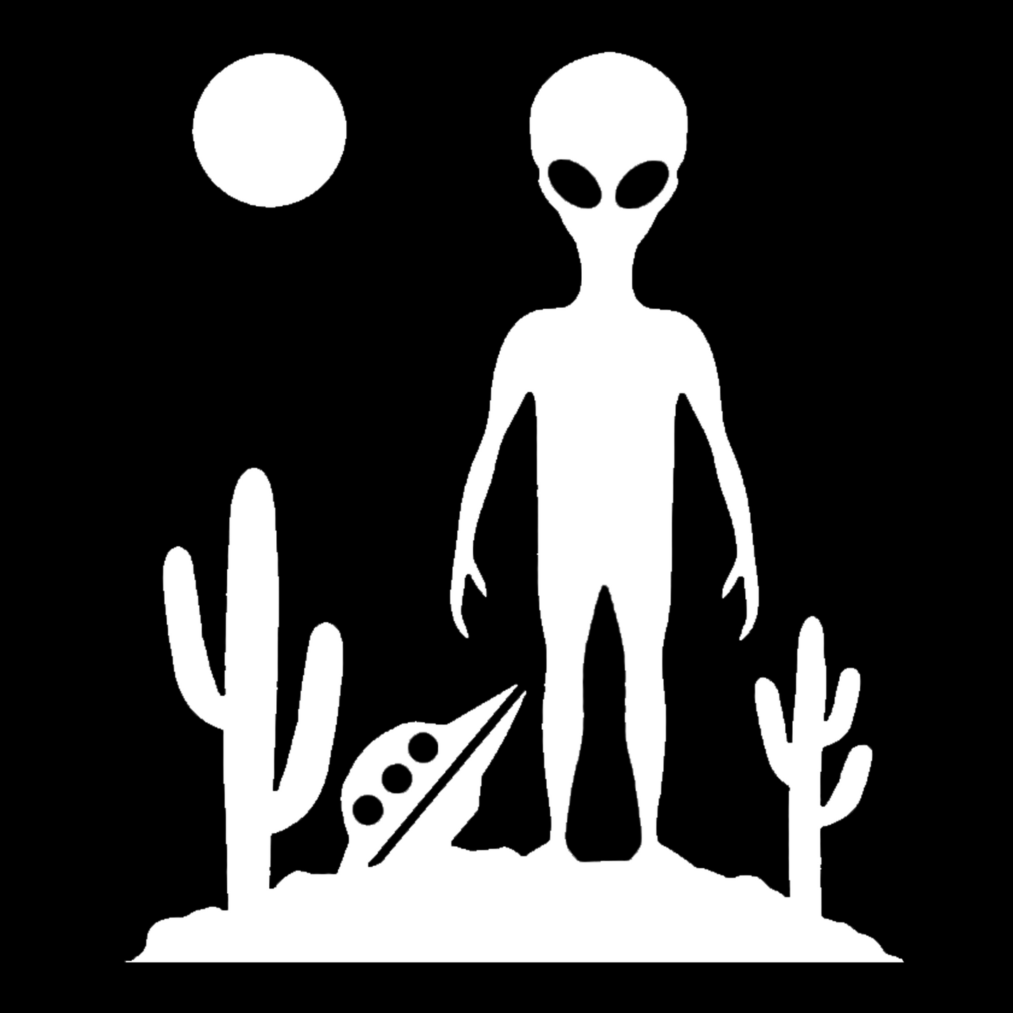 UFO & Alien Desert Landing Sticker