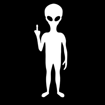 Alien Middle Finger Sticker