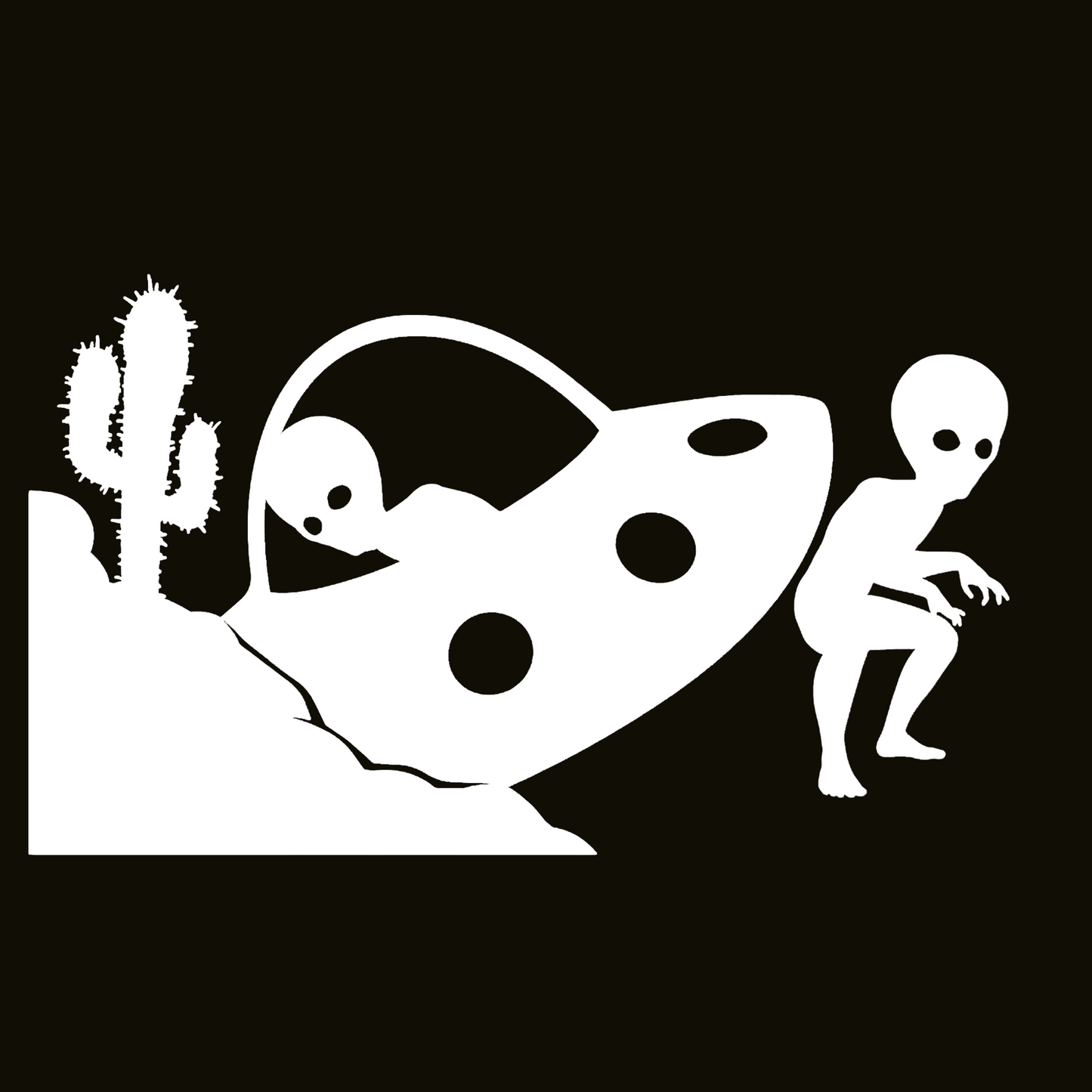 UFO & Alien Visitor Sticker