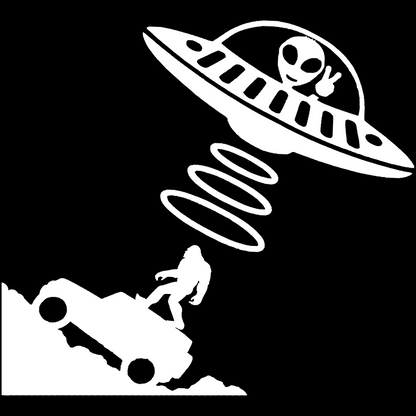 Bigfoot And Alien Sticker