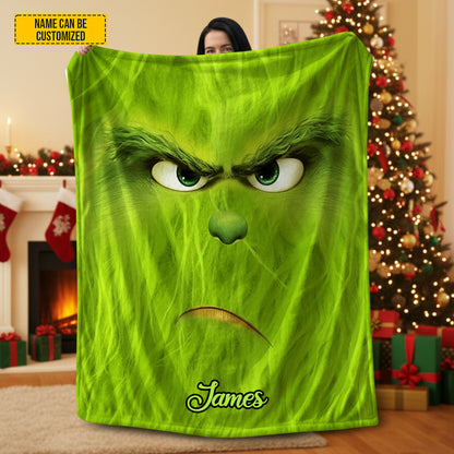 Personalized Funny Face Christmas Blanket