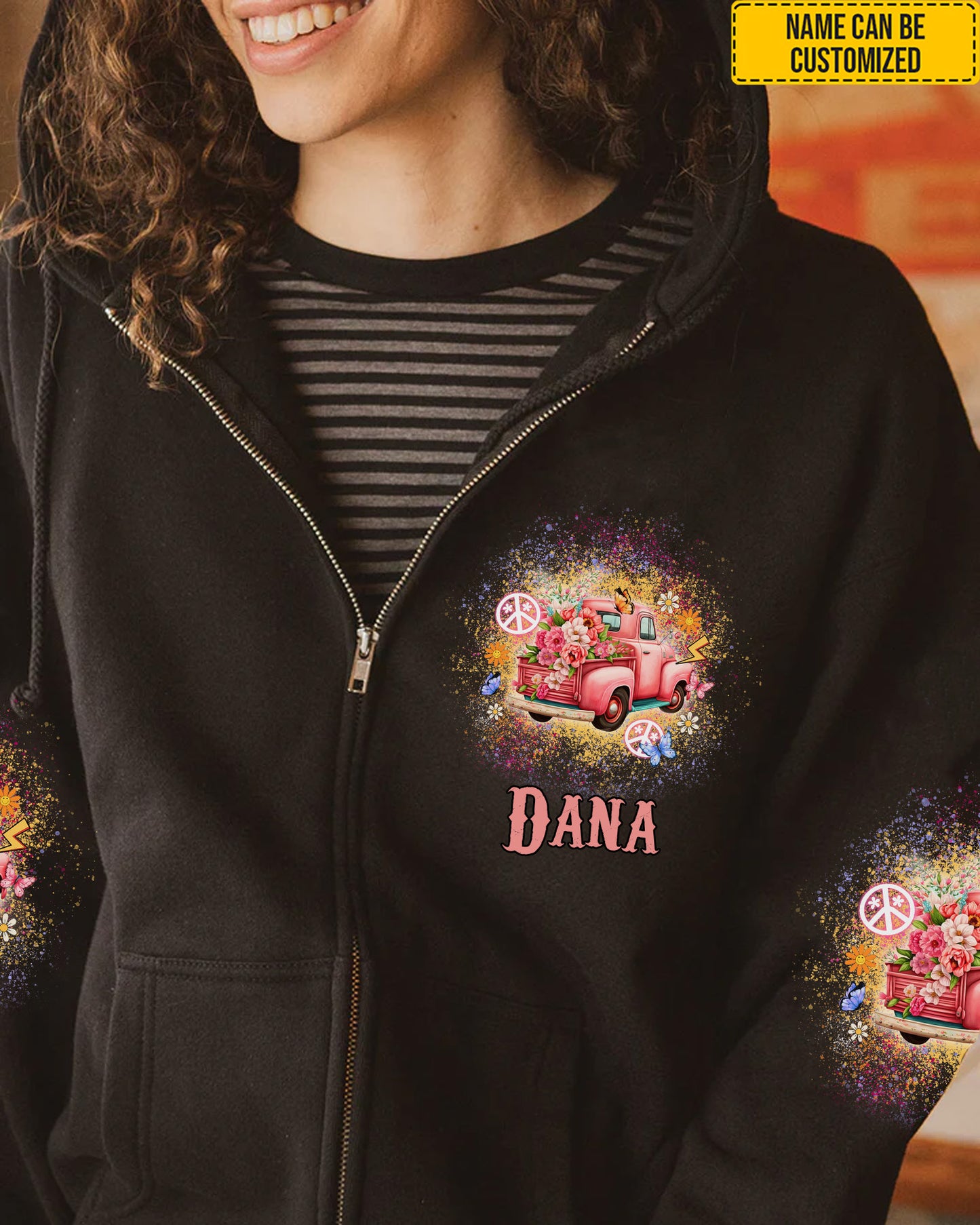 Truck Flowers - Personalize All Over Print