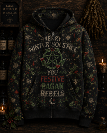 Funny Witch Christmas  Shirt, Merry Winter Solstice Pagan Tee, Witchy Christmas Shirt, Festive Pagan Gift