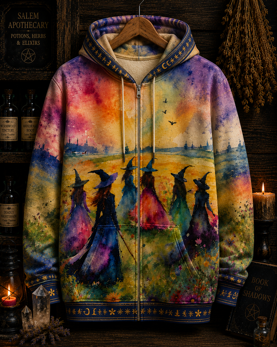 Colorful Witch Coven All Over Print - Witchy Halloween Shirt